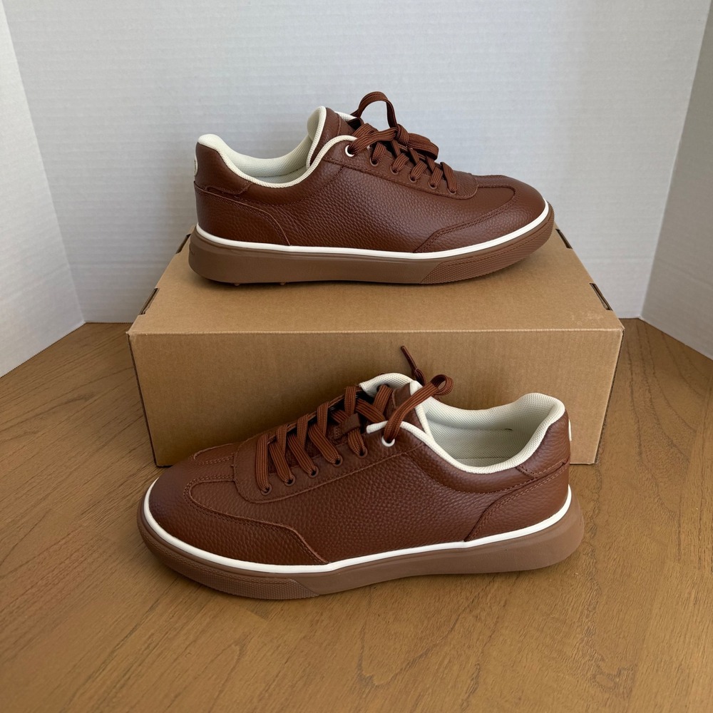Peter Millar Drift Leather Hybrid Course Shoe Mens 9.5 Brown Spikeless Golf